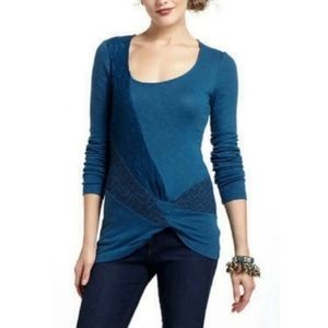 🌺DELETTA Lace Front Twist Blue Top